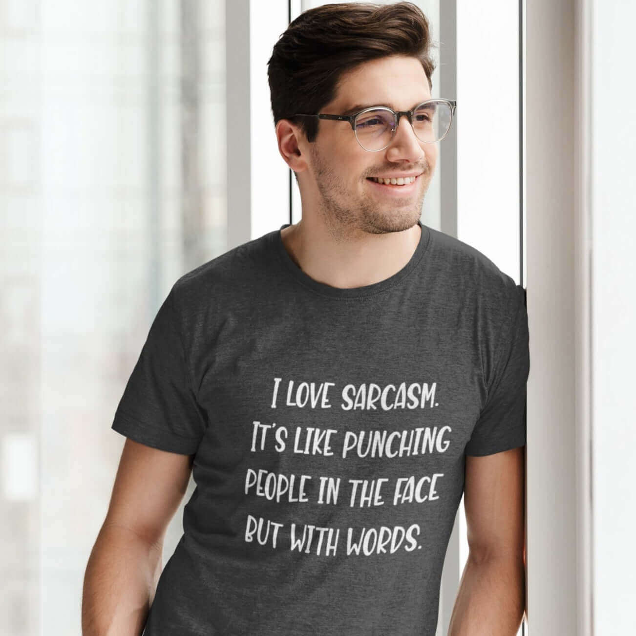 I love sarcasm it's like punching people in the face with words funny t-shirt