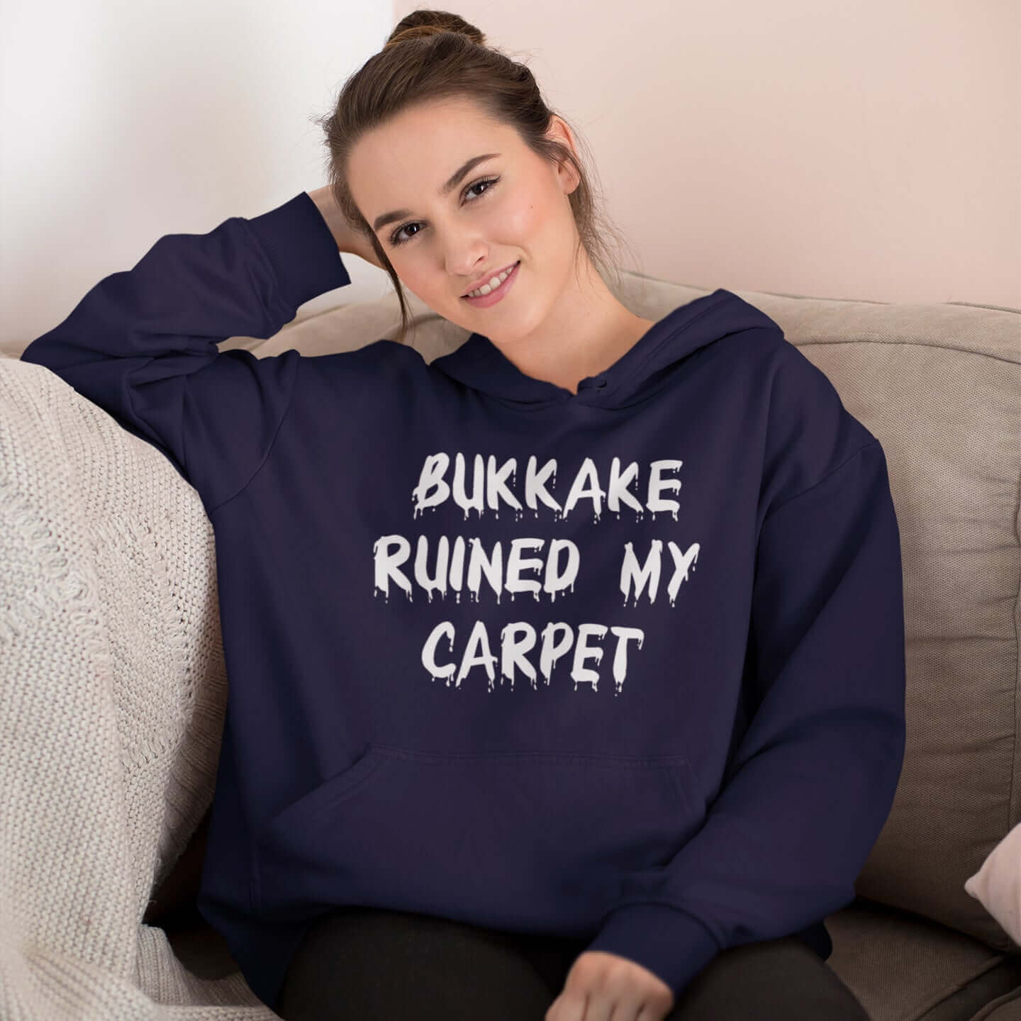 Bukkake sex joke hoodie. Sexual humor sweatshirt