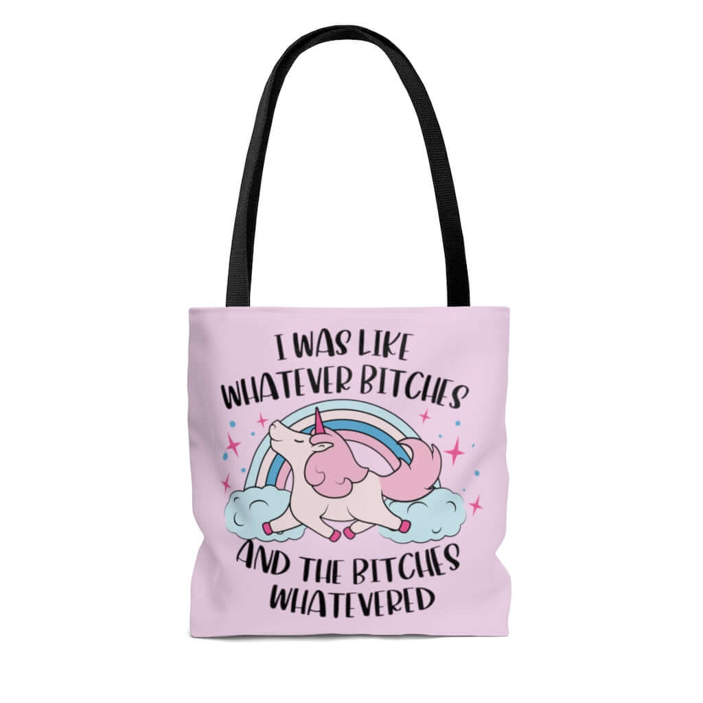 Whatever bitches unicorn tote bag