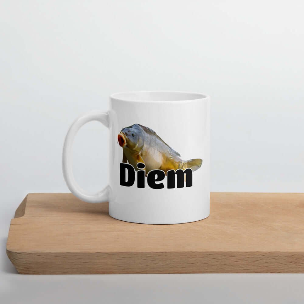 Funny Carpe Diem pun carp fish mug