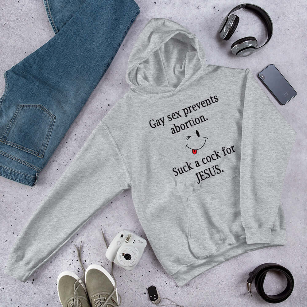 Funny pro-choice gay sex unisex hoodie