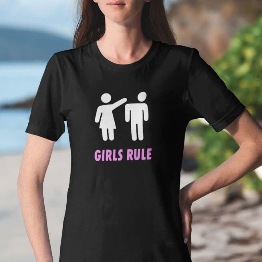 Funny girls rule feminist empowerment short sleeve unisex T-shirt