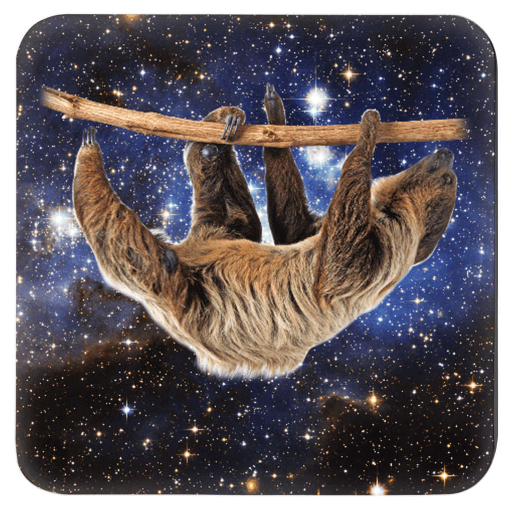 Sloth in space coaster set of 4