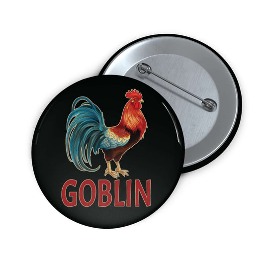 Rooster goblin pinback button