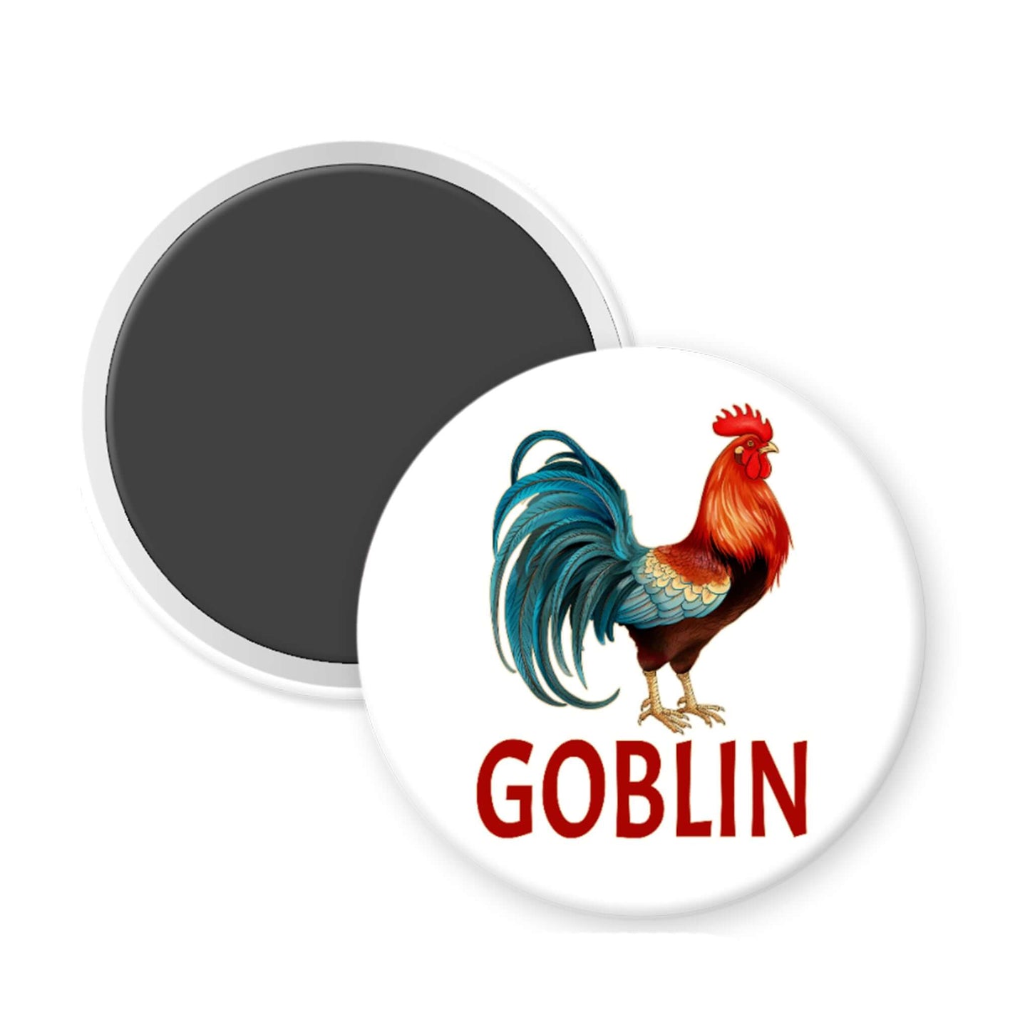 Rooster goblin pinback button or magnet