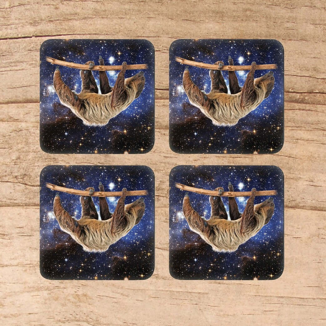 Sloth in space coaster set of 4.