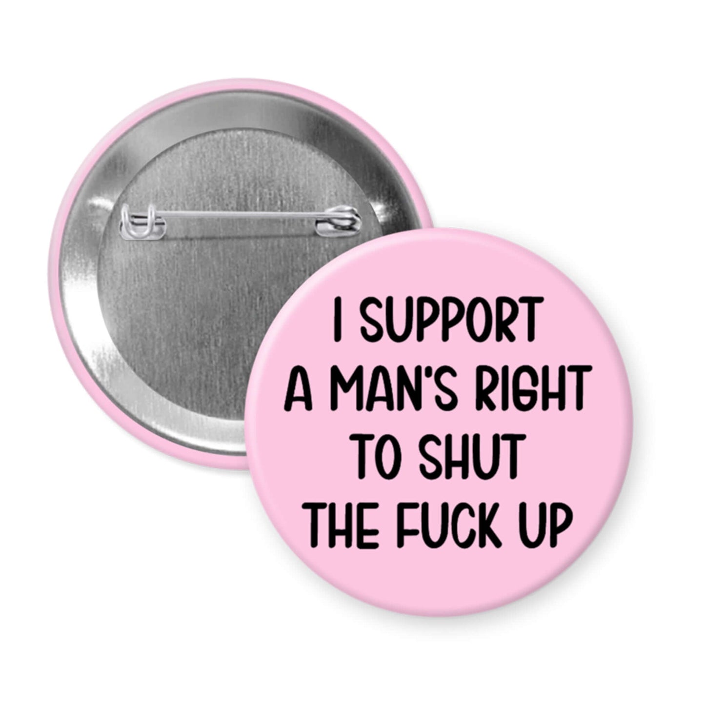 Pink button with black text on a white background