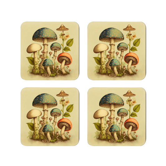 Mushroom Coasters. Retro coaster set Of 4