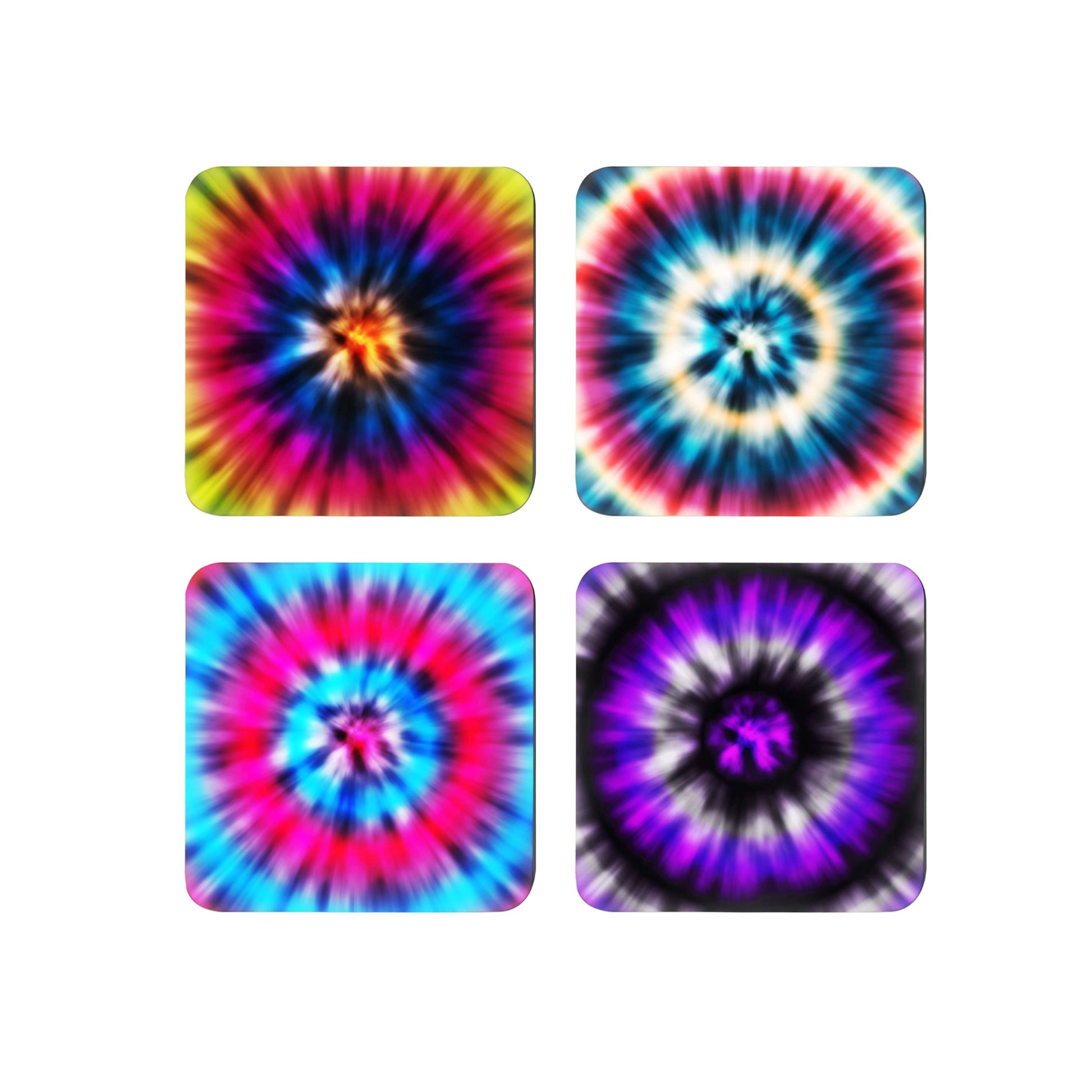 Tie Dye print square coaster set of 4.