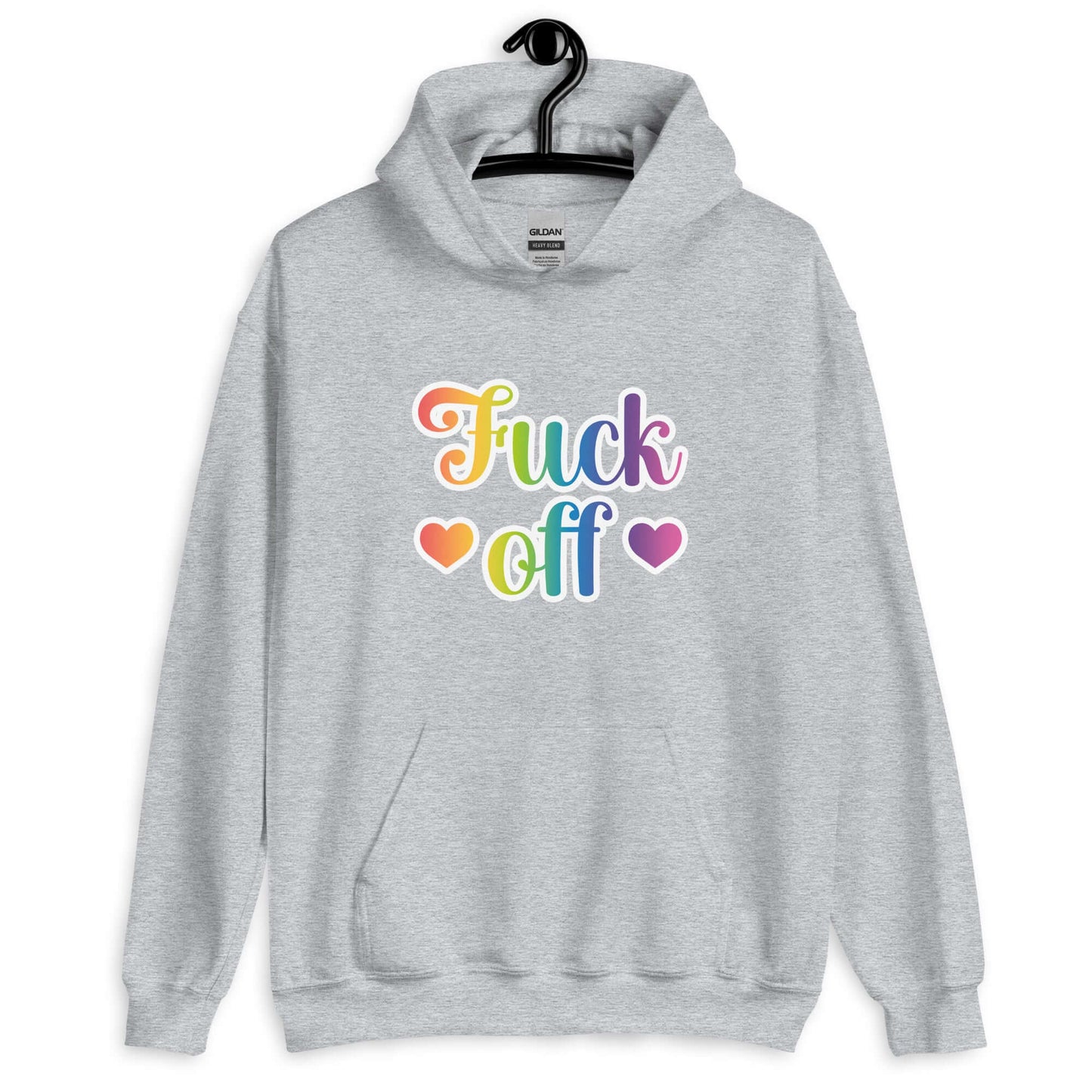 F off hoodie sweatshirt. 80's rainbow font style