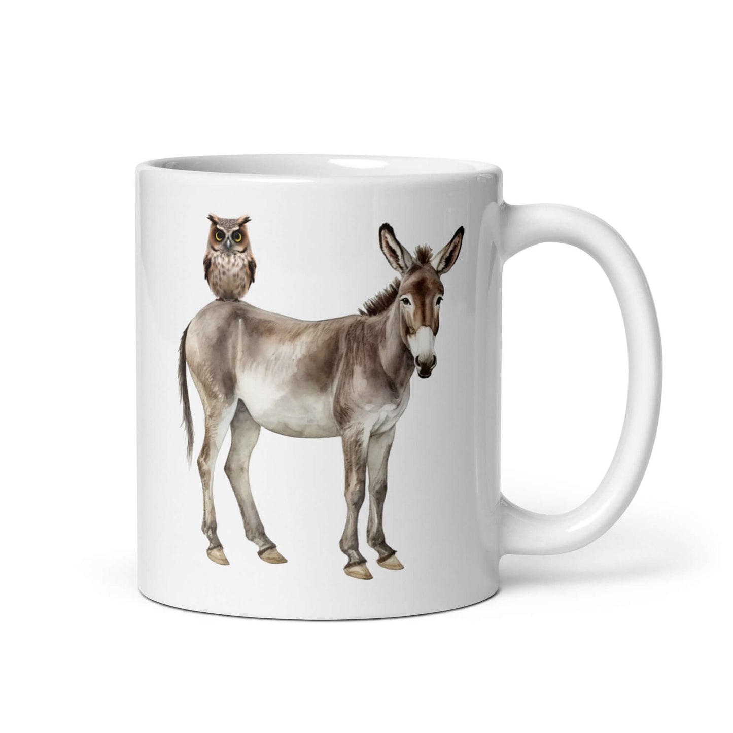 Donkey owl sarcastic pun mug