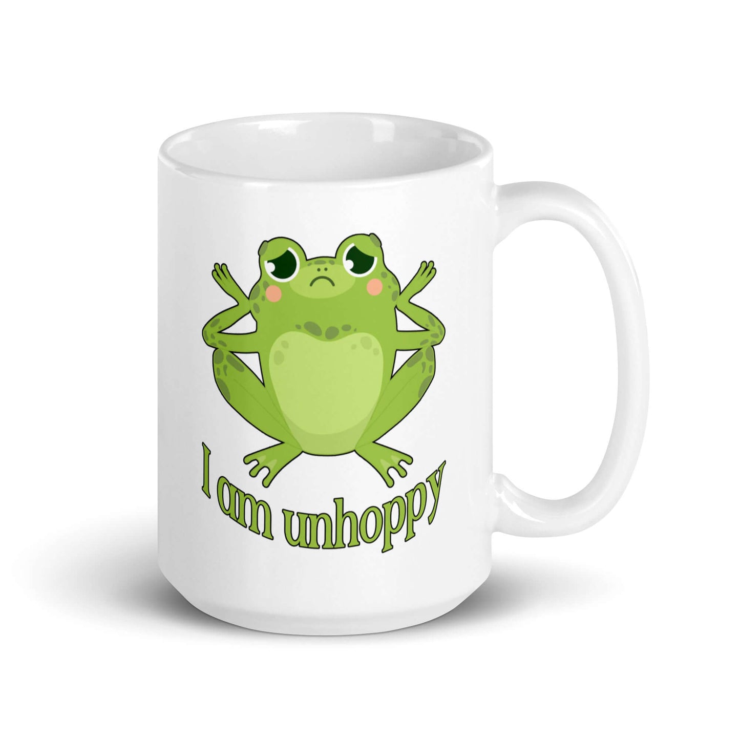 I am unhoppy sad frog unhappy pun mug
