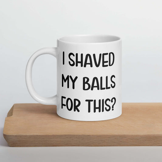 Shaved balls funny coffee mug