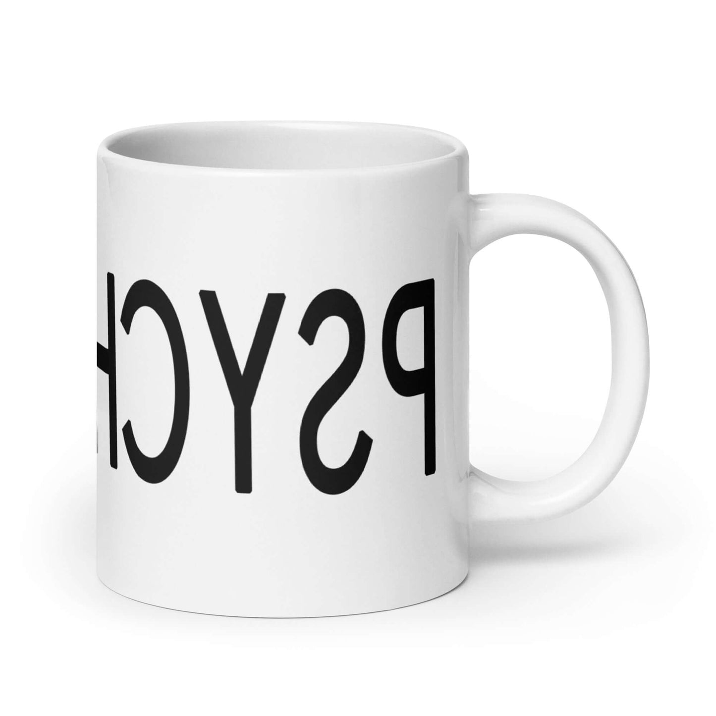 Reverse psychology backward print funny ceramic mug