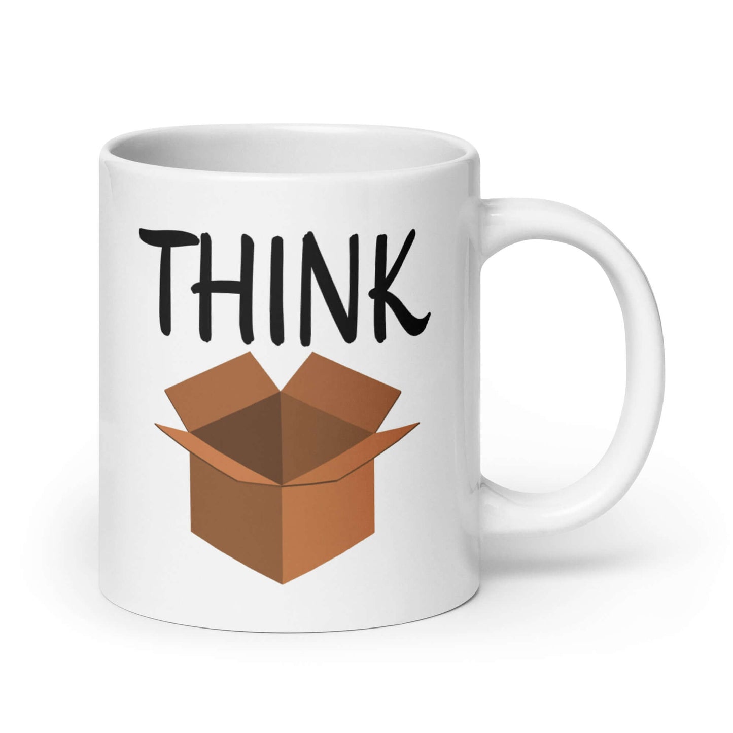 Think outside the box coffee mug