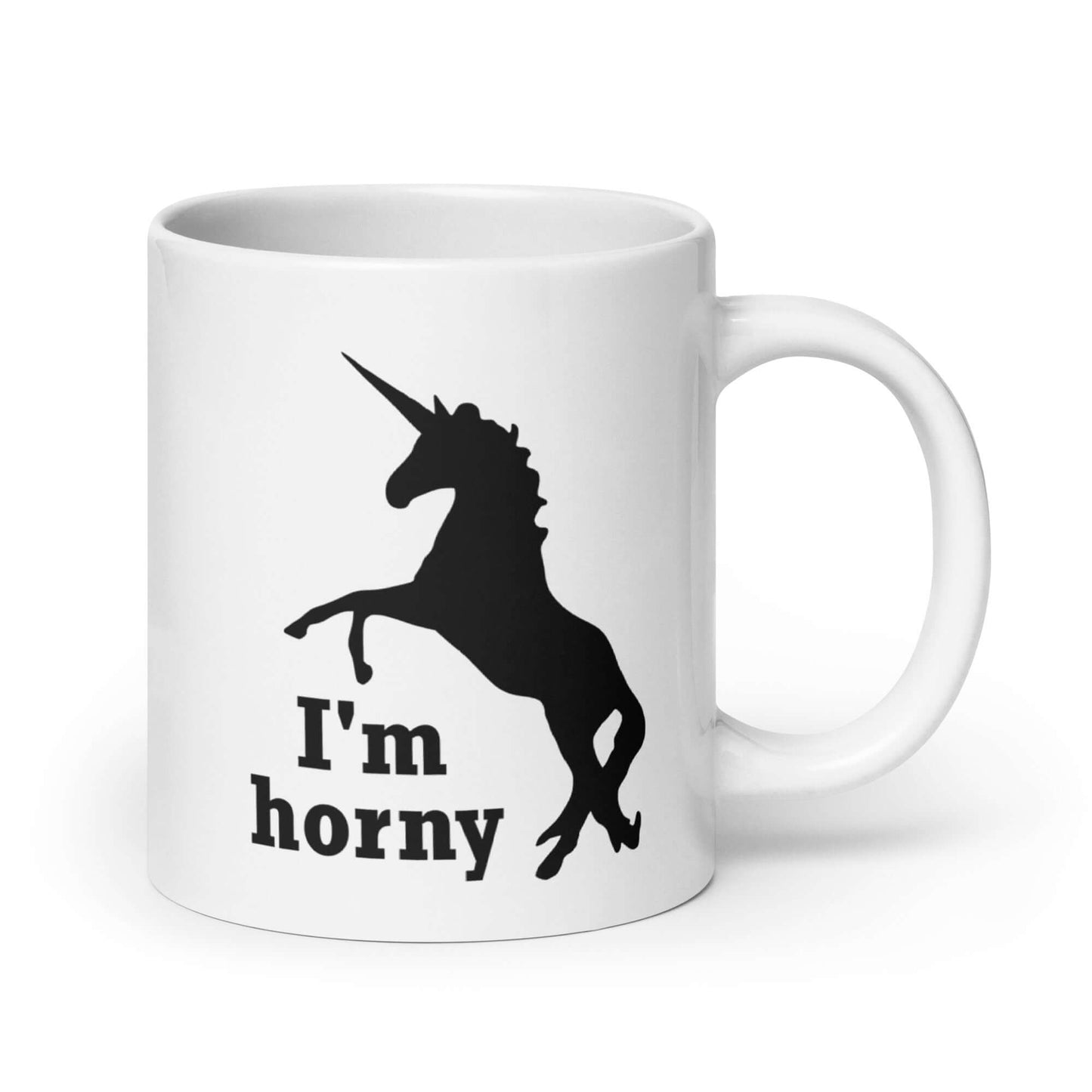 Funny I'm horny unicorn mug