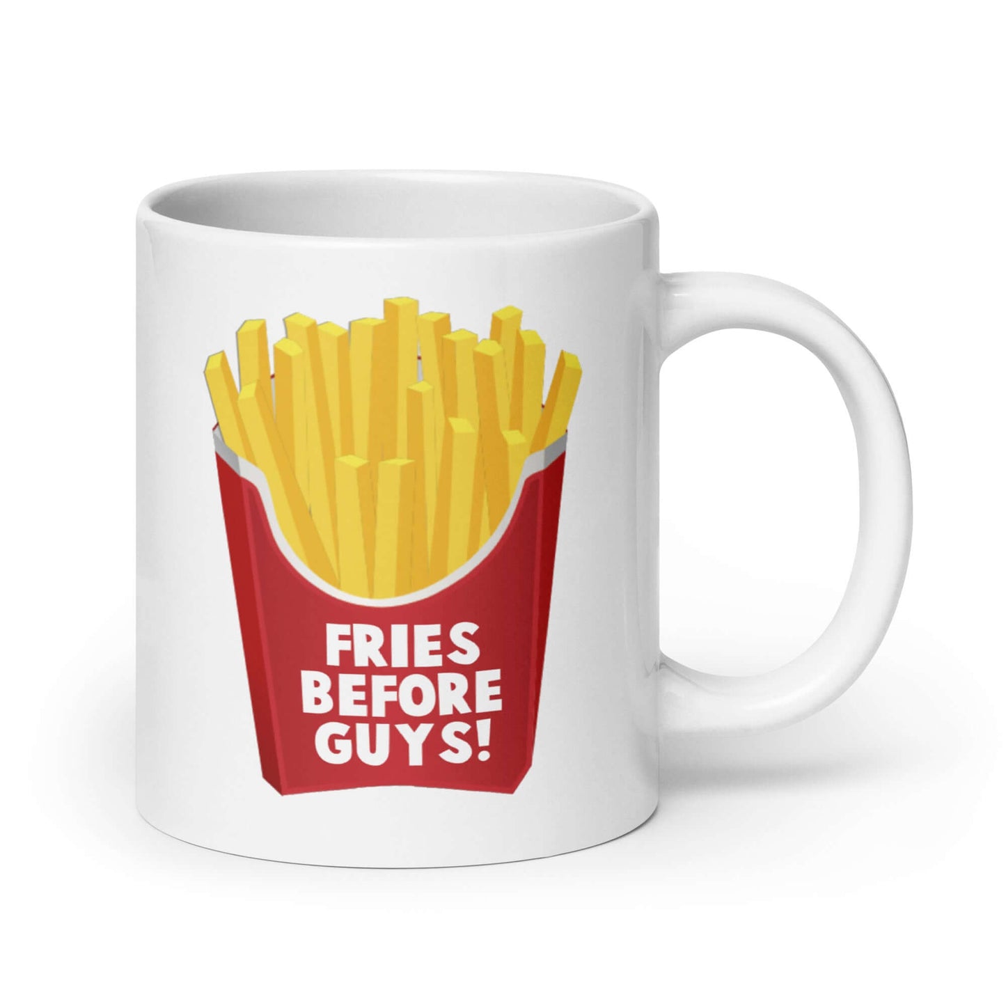 Fries before guys funny french fry girl power friendship mug