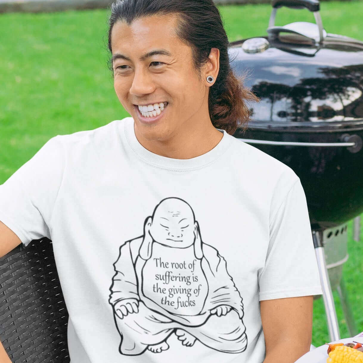 Funny root of all suffering Buddha zen no fucks T-shirt
