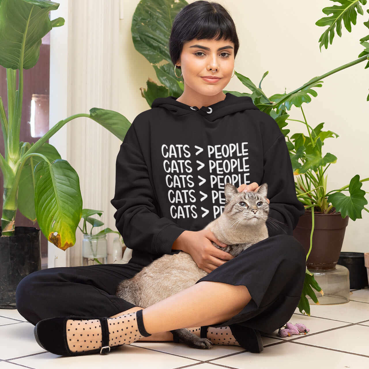 Cats > people. Cats are greater than people hooded sweatshirt hoodie