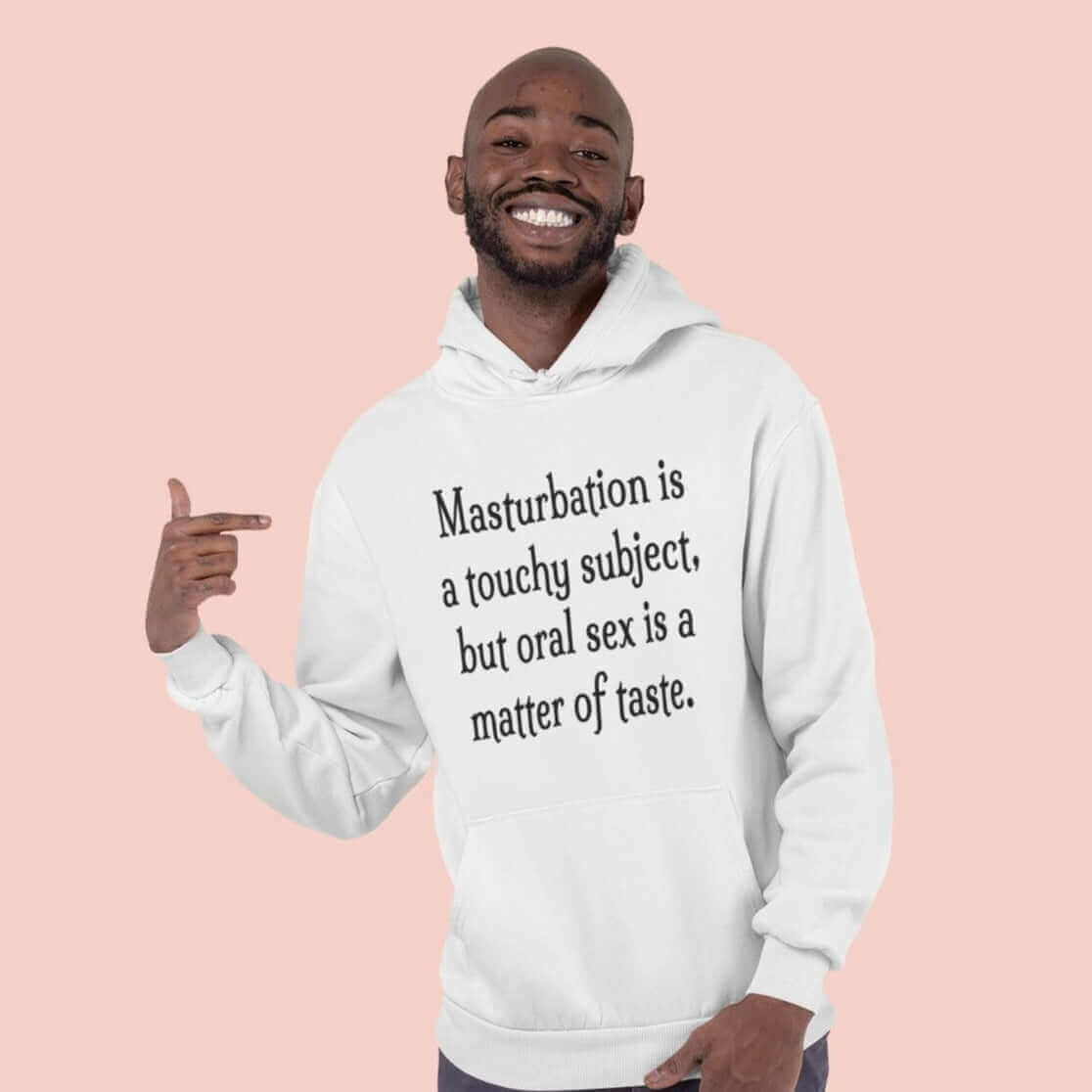 Masturbation and oral sex joke hoodie