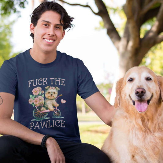 Fuck the pawlice police sarcastic cute puppy t-shirt