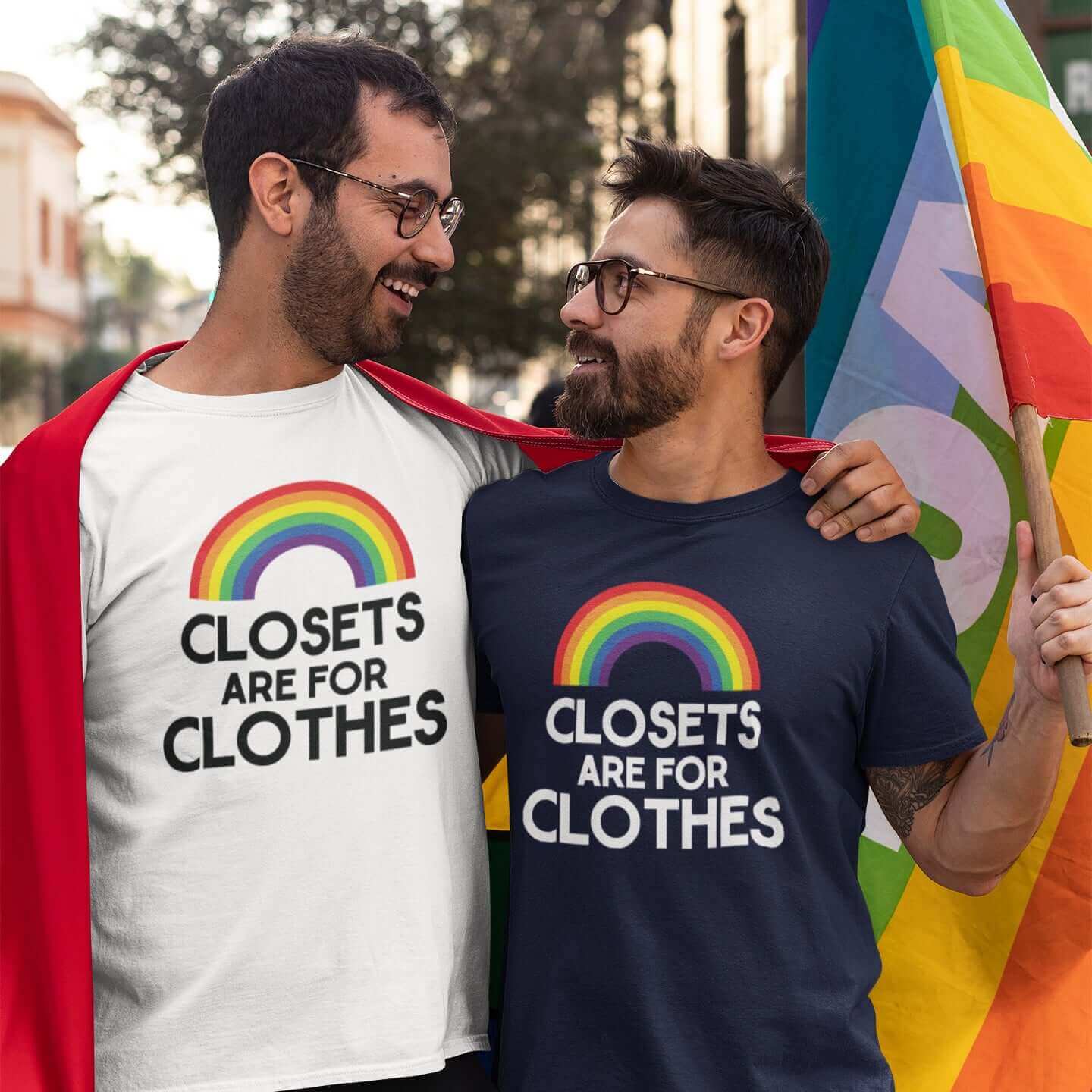 Closets are for clothes LGBTQ coming out rainbow gay lesbian pride T-Shirt