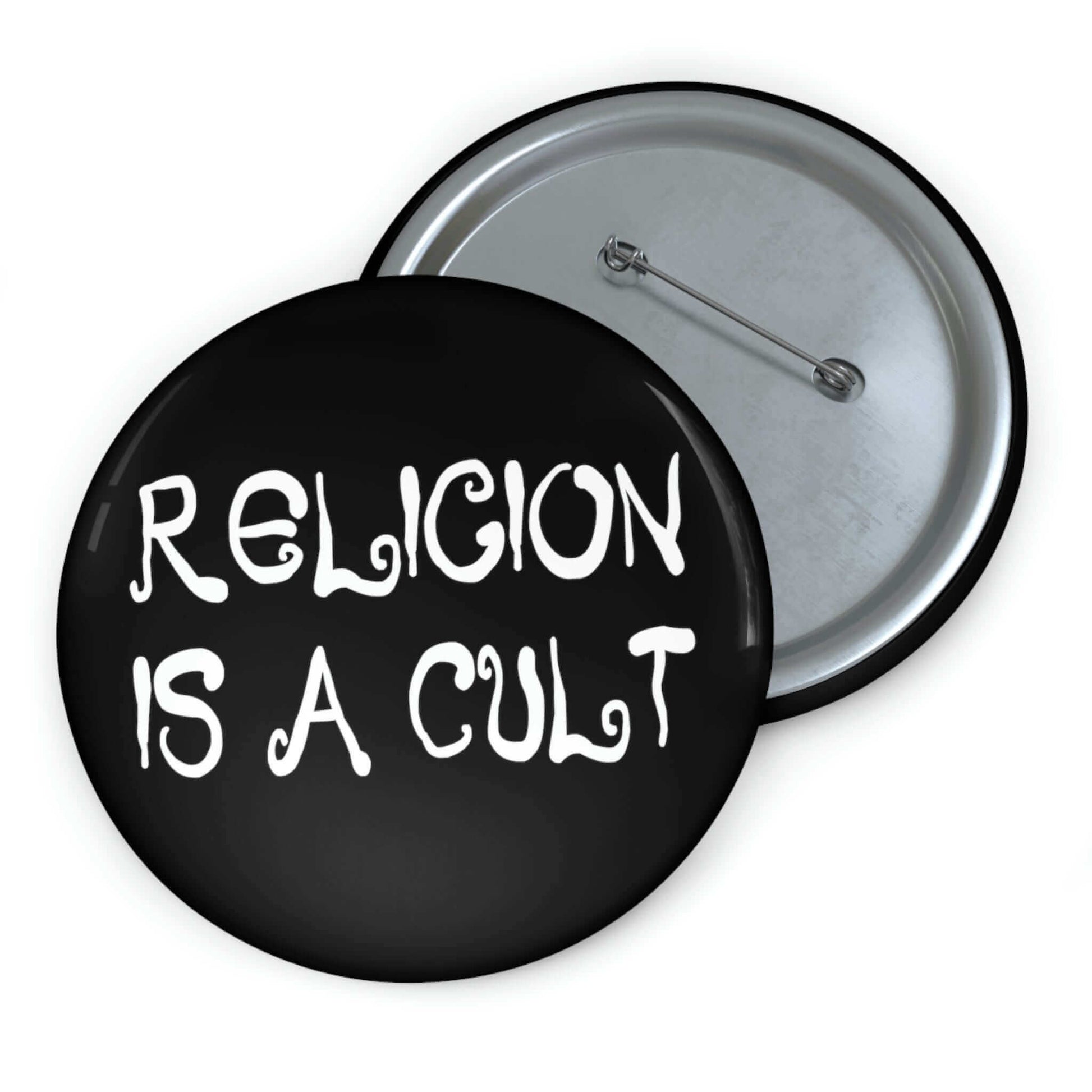 Religion is a cult pinback button