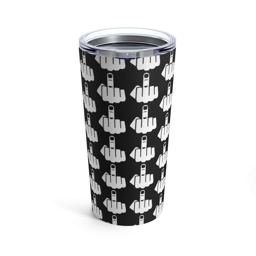 Middle finger stainless steel double wall tumbler travel mug 20 oz