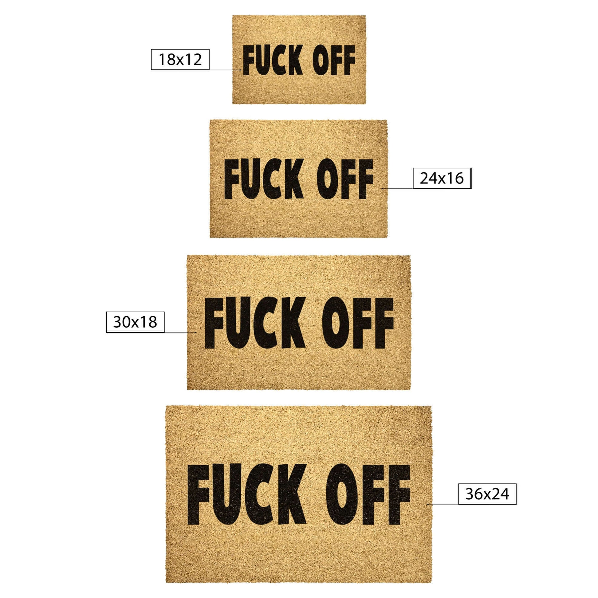 Witticisms r us doormat sizes.