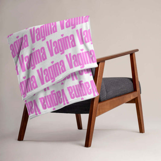 Vagina print fleece Throw Blanket