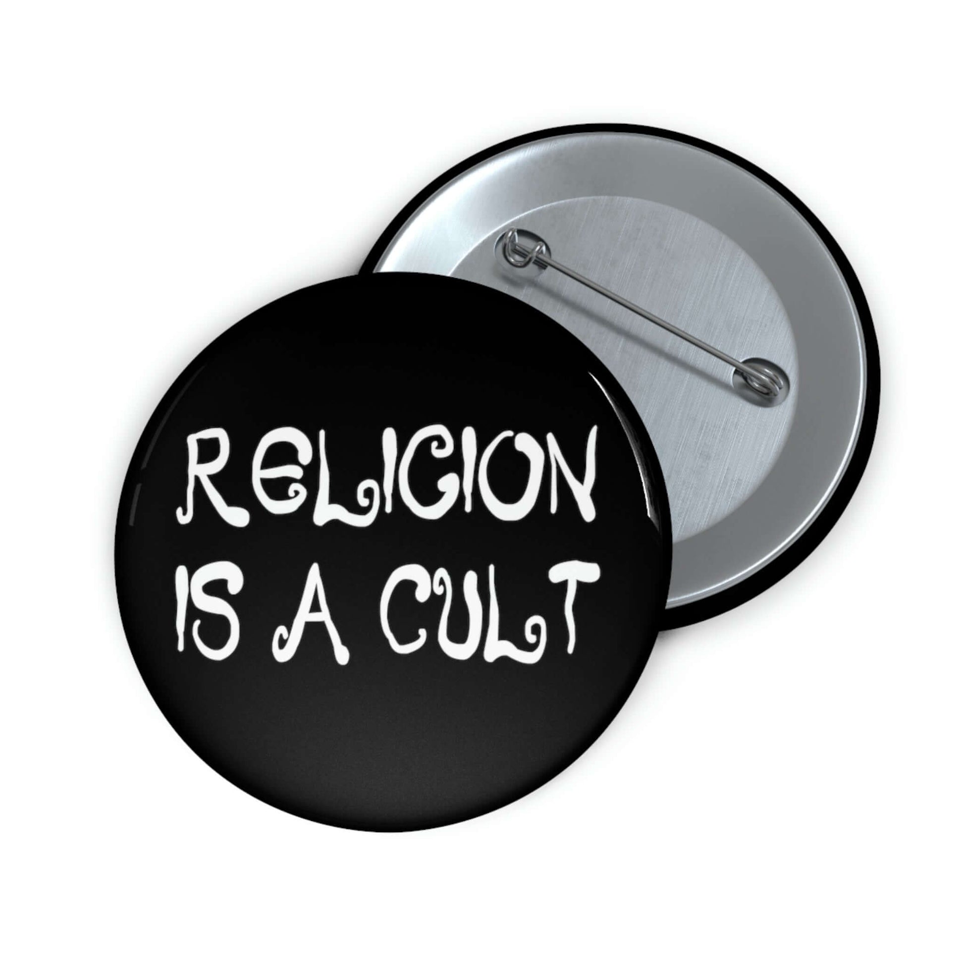 Religion is a cult pinback button