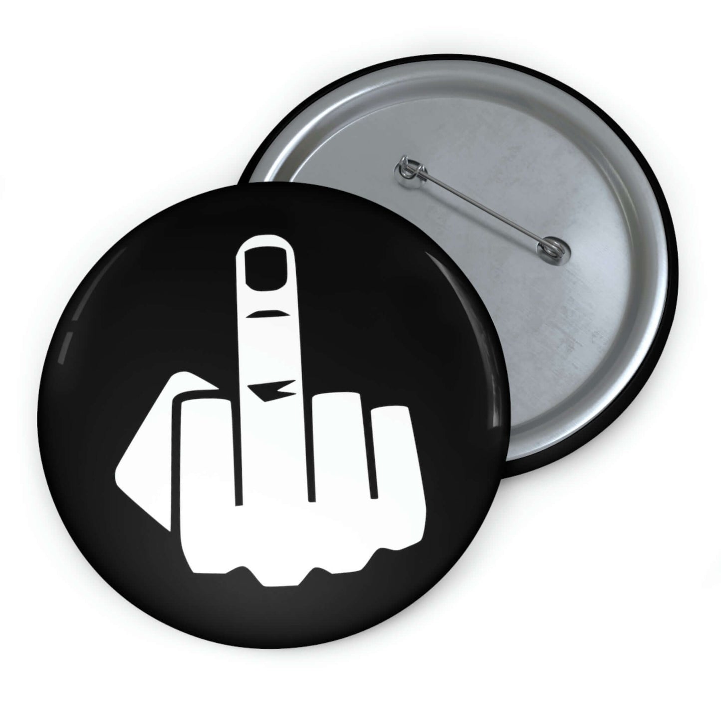 Middle finger flip off pinback button