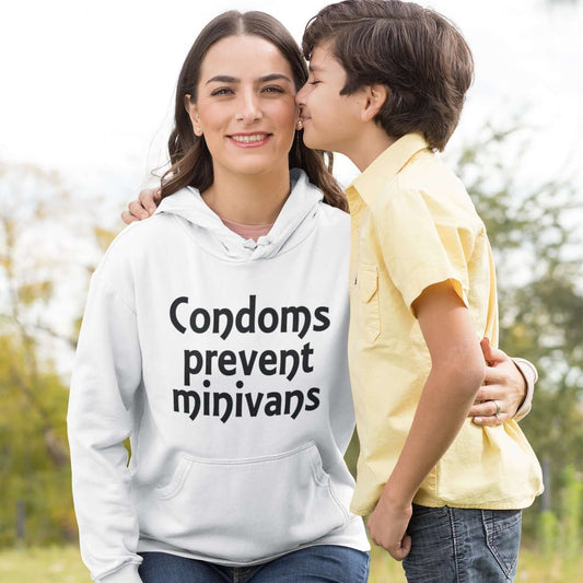 Condoms prevent minivans funny safe sex humor hoodie