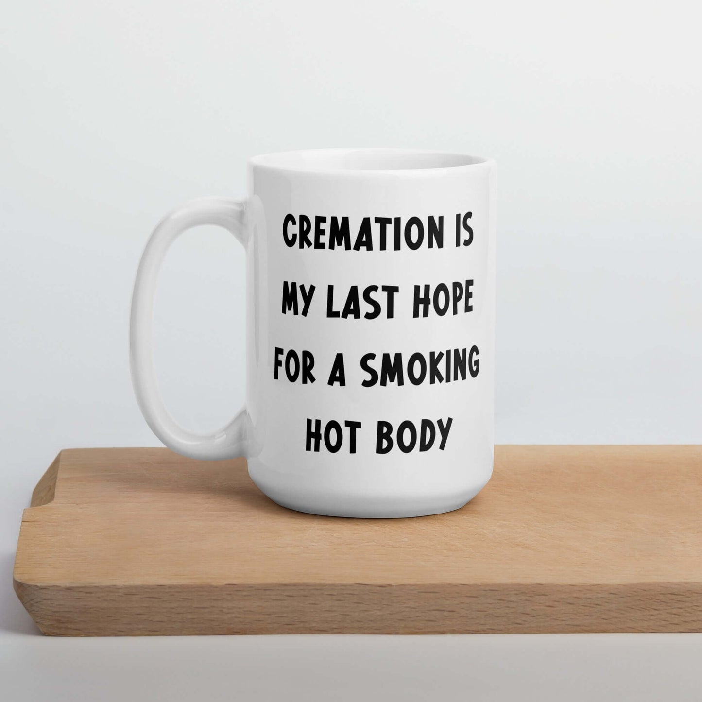 Cremation hot body joke mug