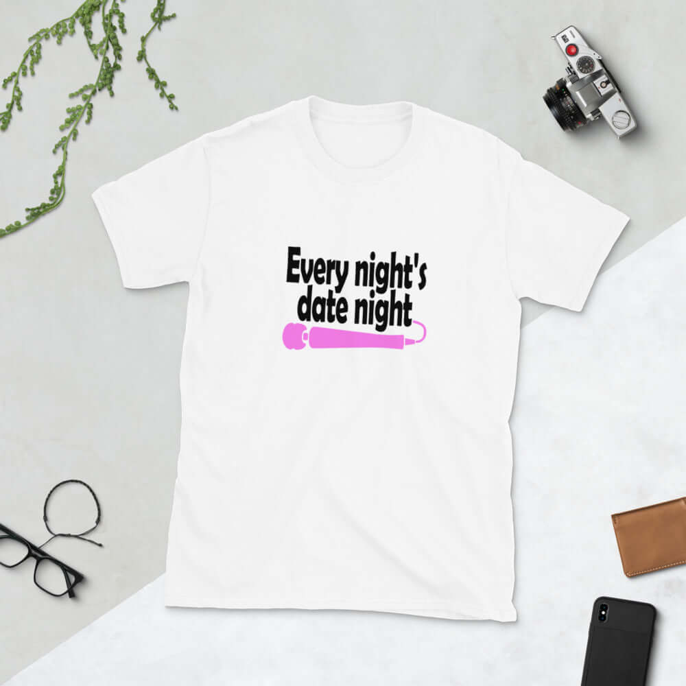 Funny date night vibrator masturbation sexual humor T-Shirt