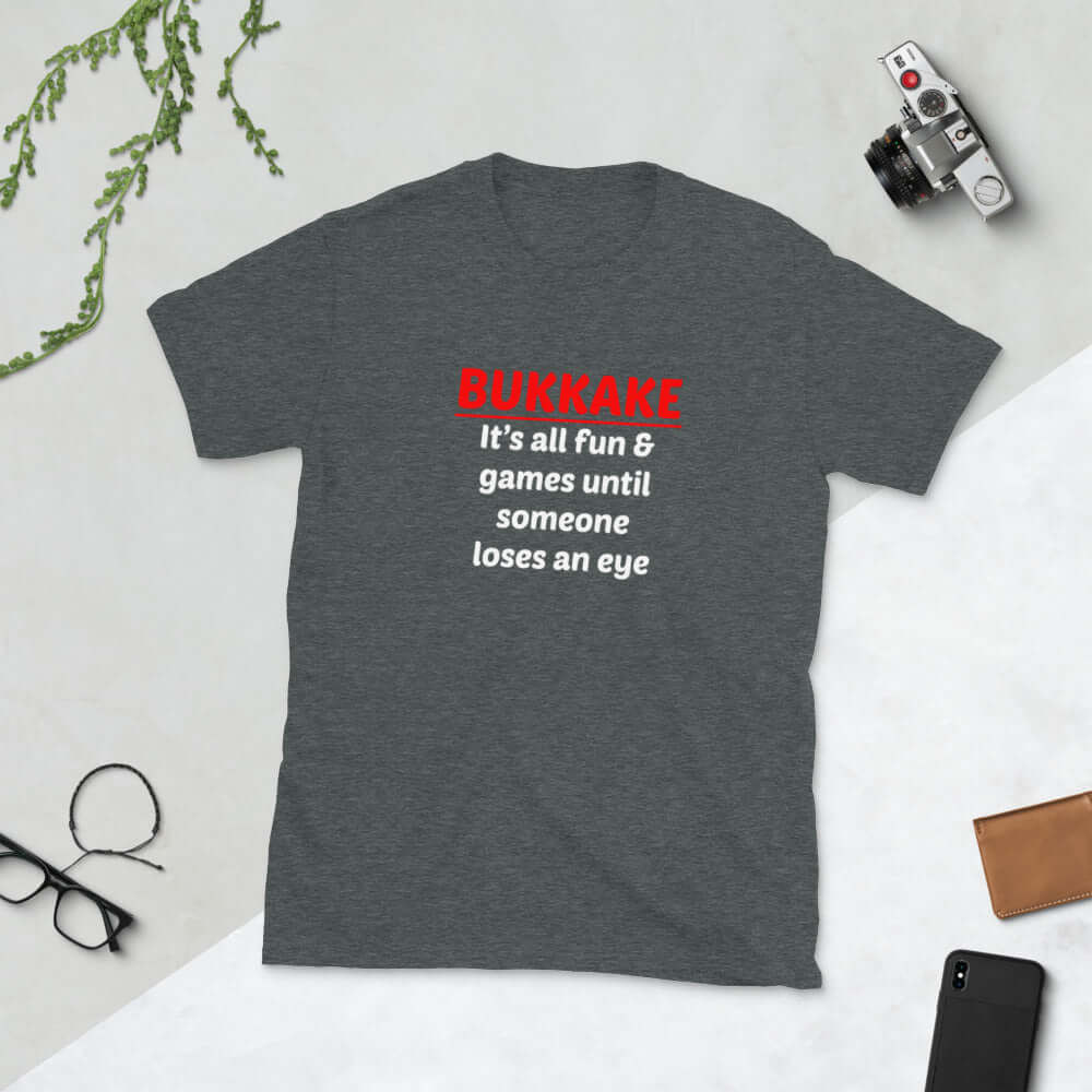 Funny bukkake sex party joke t-shirt