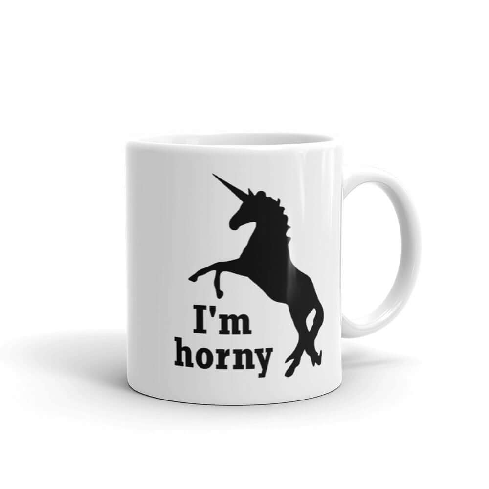 Funny I'm horny unicorn mug
