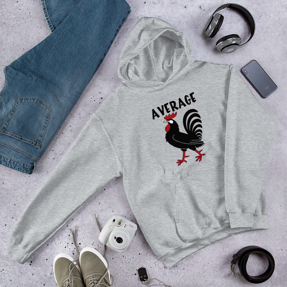 Average size rooster hoodie