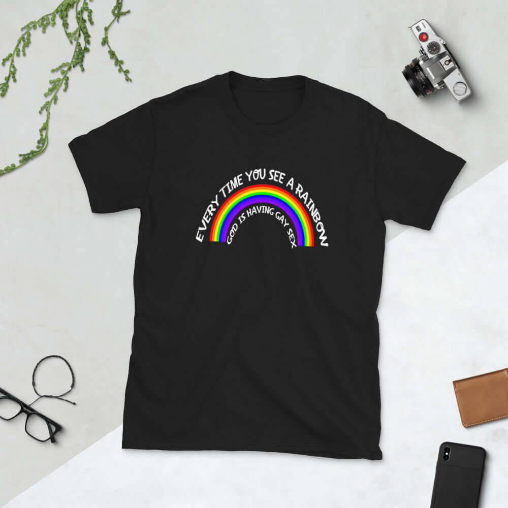 Every time you see a rainbow god is having gay sex t-shirt