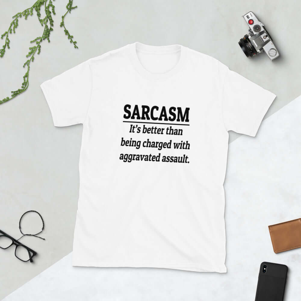 Funny aggravated assault joke T-shirt