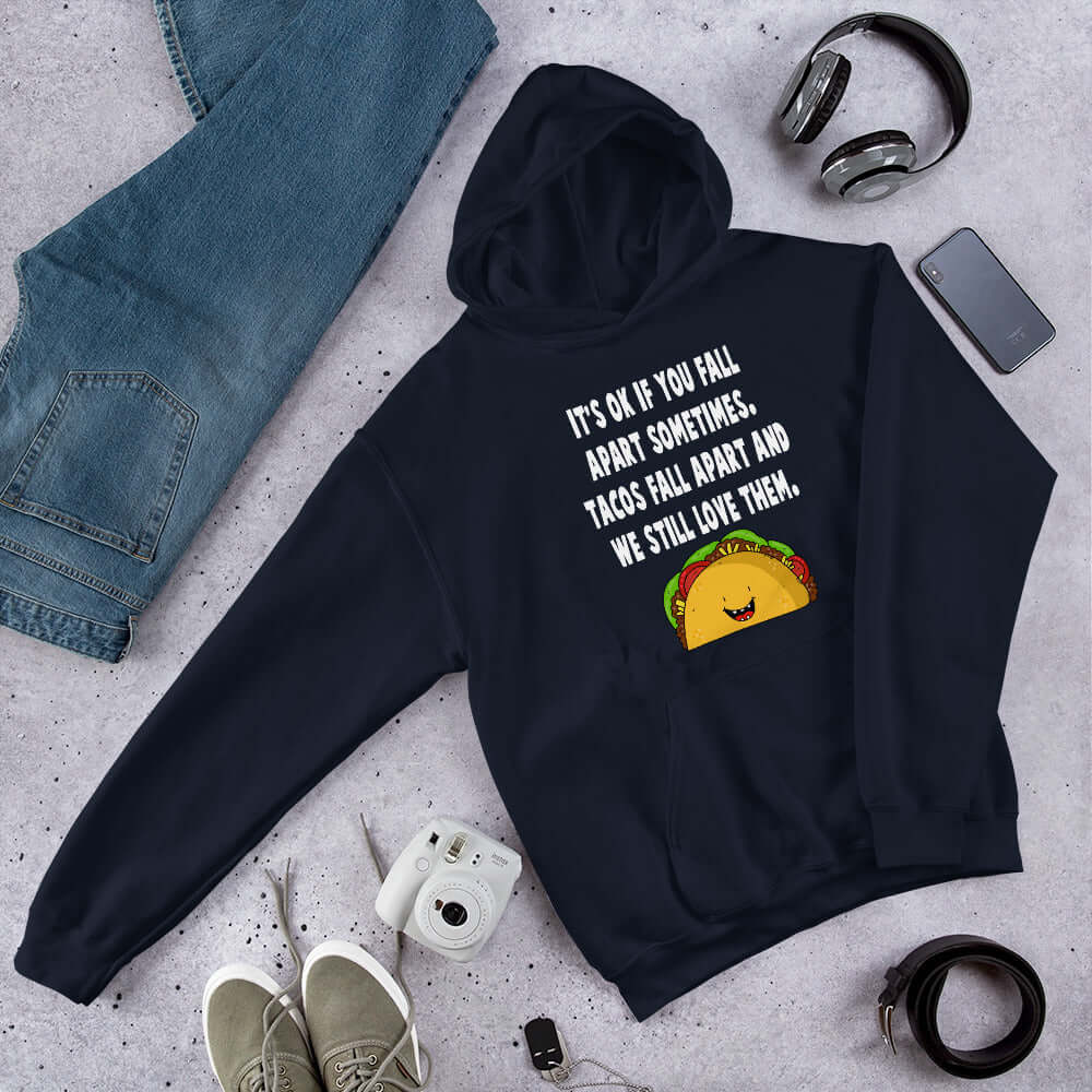 Funny fall apart taco joke hoodie