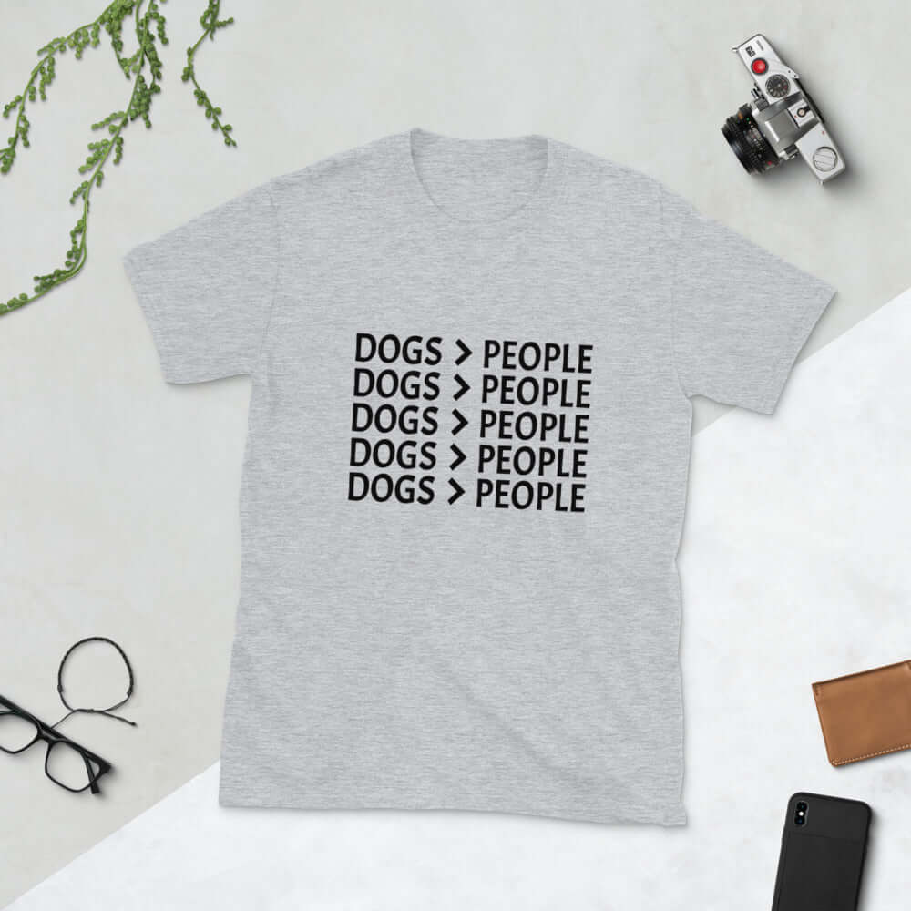 Dogs are greater than people t-shirt. Dogs > people shirt.