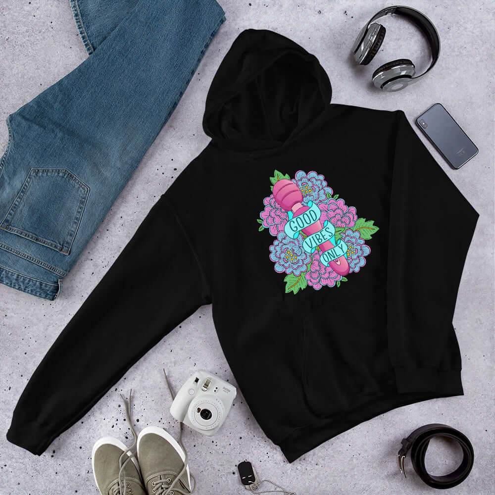 Good vibes only wand vibrator hoodie
