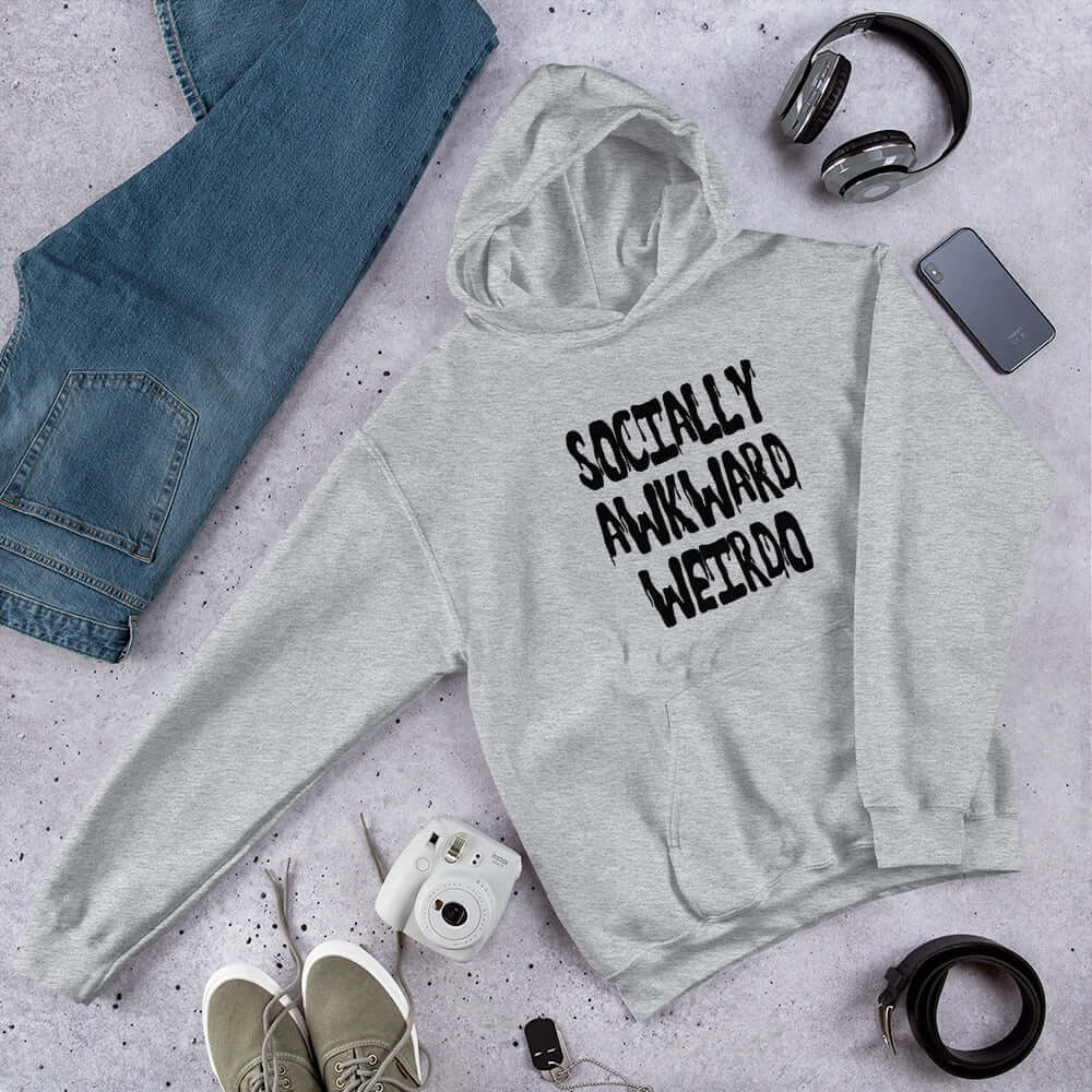 Socially awkward weirdo unisex hoodie