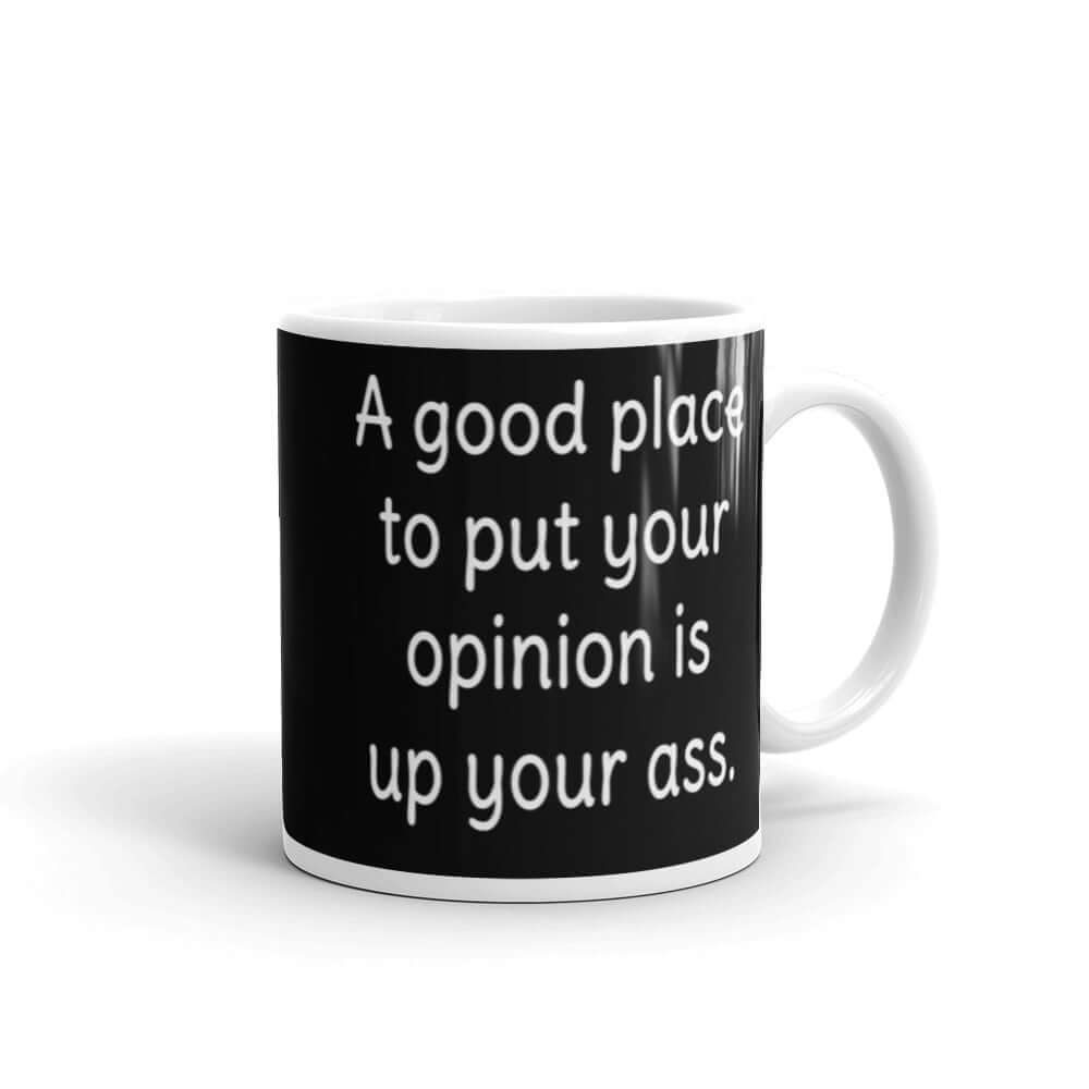 Good place to put your opinion is up your ass sarcastic rude mug