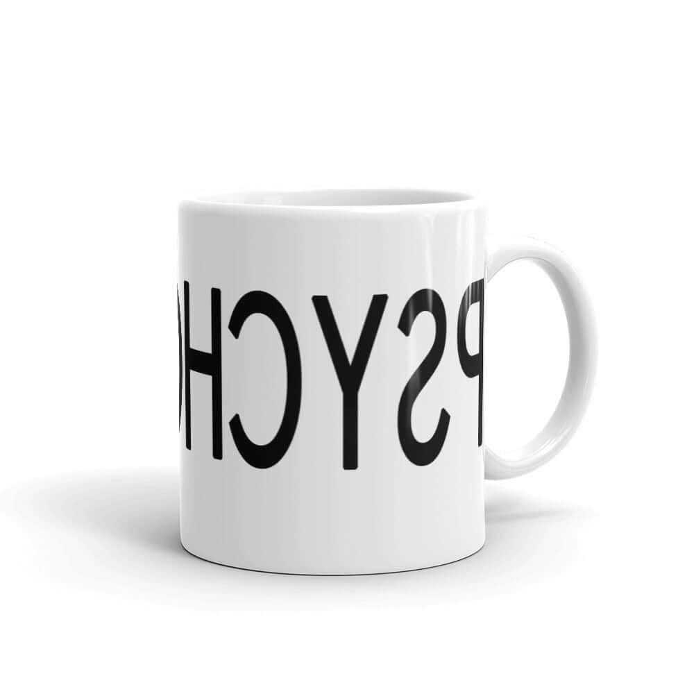 Reverse psychology backward print funny ceramic mug