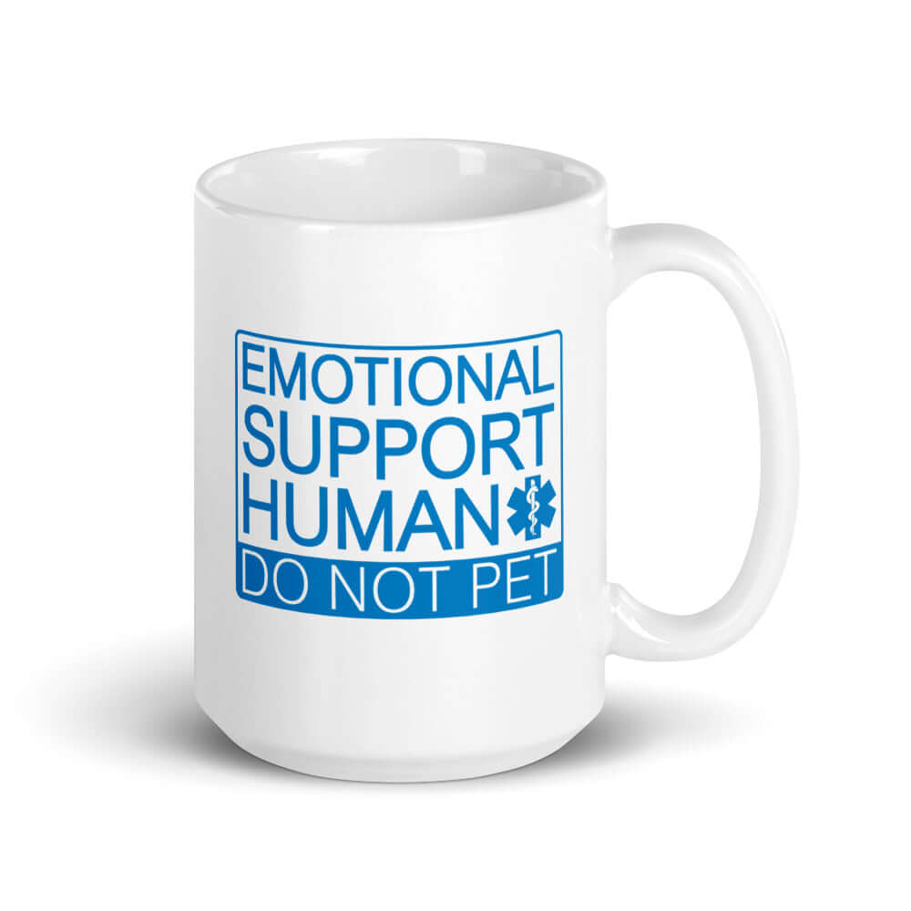 Emotional support human funny ceramic mug