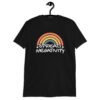 Black t-shirt with a graphic of a rainbow and the words 'Spread negativity' printed on the front.