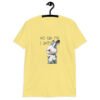 Cornsilk yellow t-shirt with an image of an angry bunny and the text 'No talk me I angy' printed on the front.