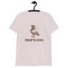 Ice grey color t-shirt with an image of a pigeon and the words 'That's coo.' printed on the front.